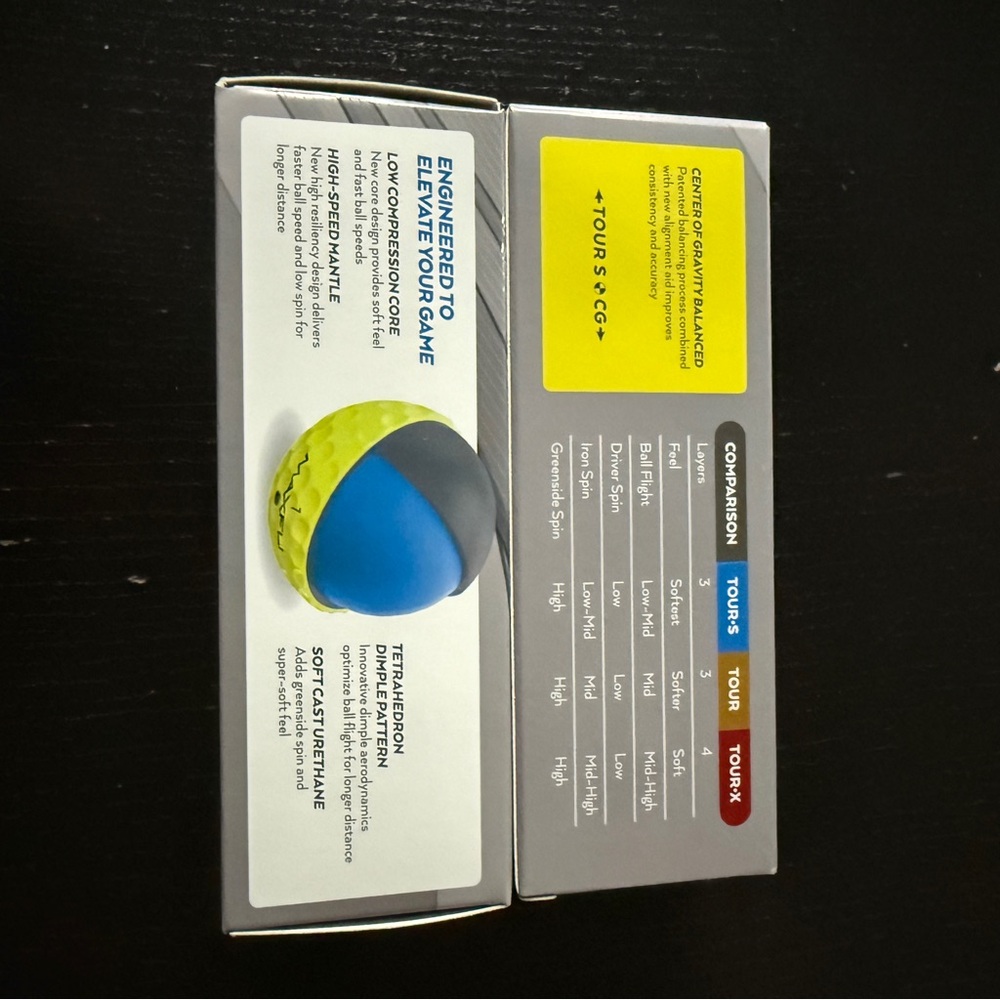 Maxfli Tour-S Bright Yellow Golf Balls - 2 Sleeves (6 Balls) - Picture 2 of 4